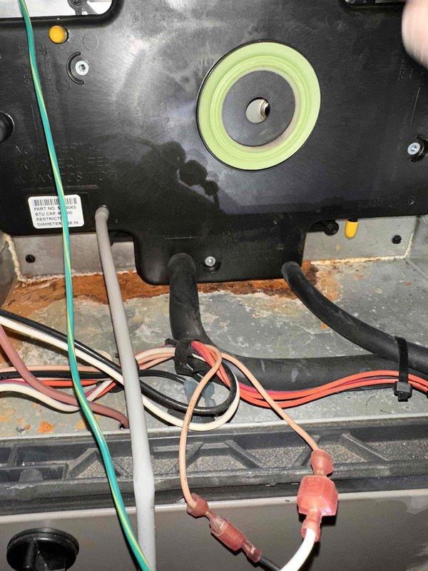 Responded to a no heat call for a York furnace under 10 years old. Diagnostic inspection revealed significant corrosion on the control board with damaged wiring connections. Replaced control board assembly, tested system operation through multiple heating cycles, and verified proper airflow throughout the home. System now functioning within manufacturer specifications.