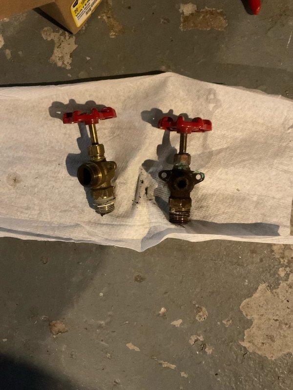 Responded to service call for a leaking boiler system. Inspected and replaced broken sight glass that had previously failed. Installed new brass shut-off valves on the copper pipe assembly to restore proper functionality to the 16-year-old unit that was originally installed in 2010.