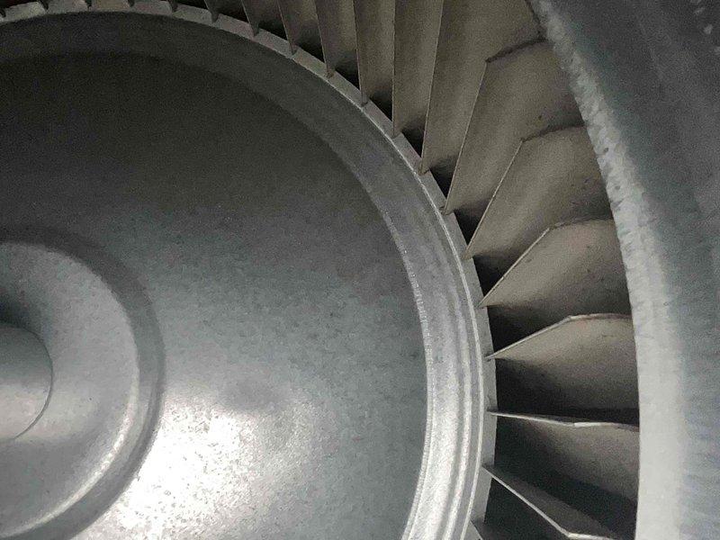 Performed routine maintenance on 2-year-old gas furnace. Inspected and cleaned blower wheel assembly. Conducted combustion analysis with digital analyzer confirming proper oxygen levels (21.0%) and verified no carbon monoxide present. System operating within normal parameters with supply temperature at 139.8°F.