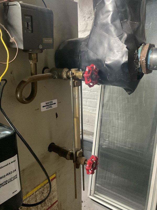 Performed scheduled maintenance on a 30-year-old MVP boiler under the Home plan plus agreement. Inspected water level gauge, control systems, and copper piping connections. Confirmed proper operation of Honeywell control box and examined brass fittings for leaks or signs of deterioration.