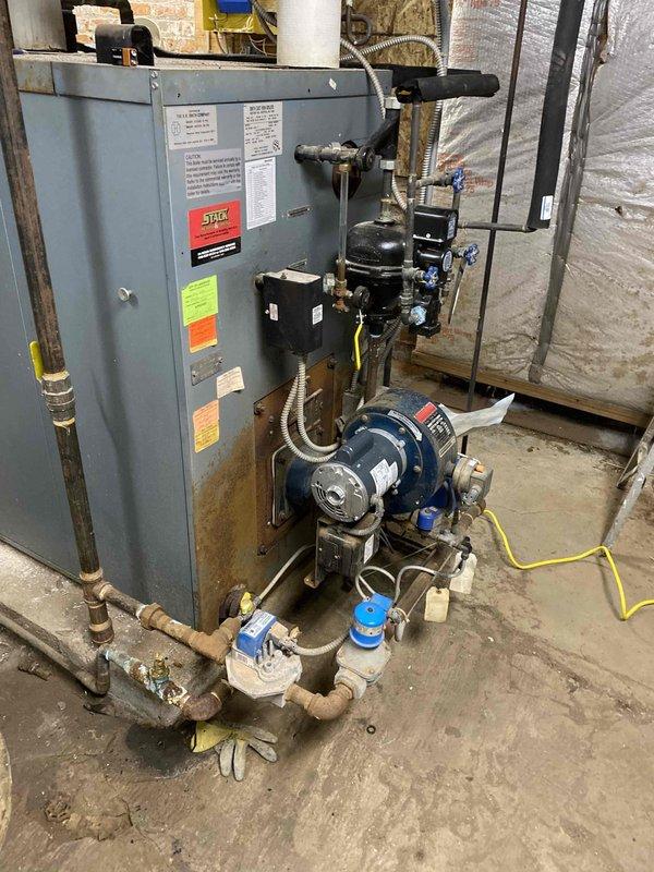 Upon arrival, diagnosed a no-heat condition in the existing boiler system. Performed comprehensive inspection of the unit, including circulation pump, PVC venting system, and associated copper piping/valves. Provided customer with detailed estimate for both repair options and complete system replacement.