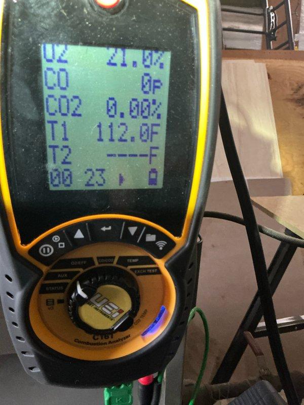 Performed routine maintenance on an aging steam boiler system. Conducted combustion analysis using UEI C151 analyzer, confirming proper oxygen levels and absence of carbon monoxide. Inspected turbine components, noting some oxidation on blade surfaces that may require future attention.