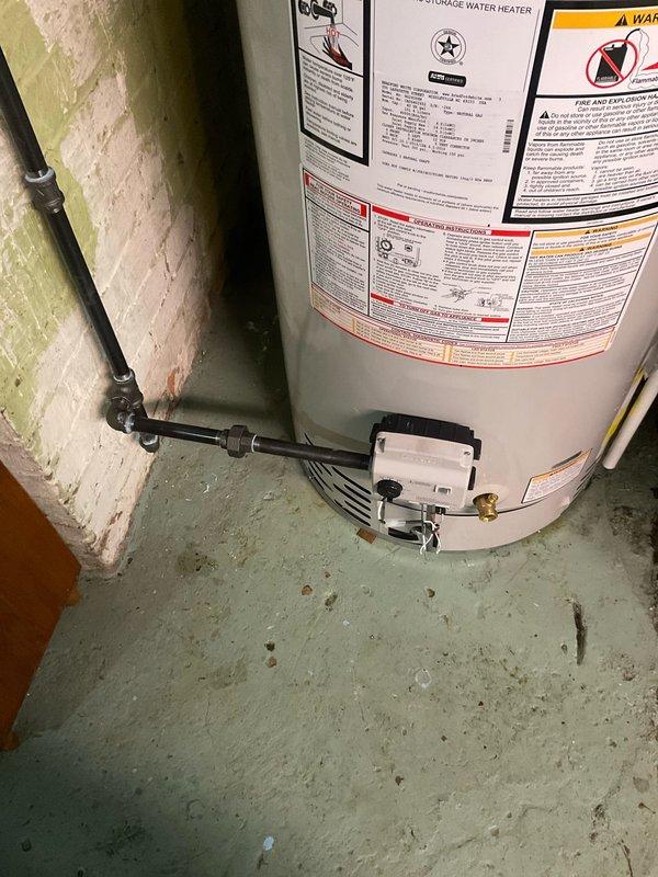 Successfully completed installation of new hot water tank in customer's utility area. Installed expansion tank with proper copper piping connections and verified all components were functioning correctly. System was tested and confirmed to be operating at proper pressure with no leaks.