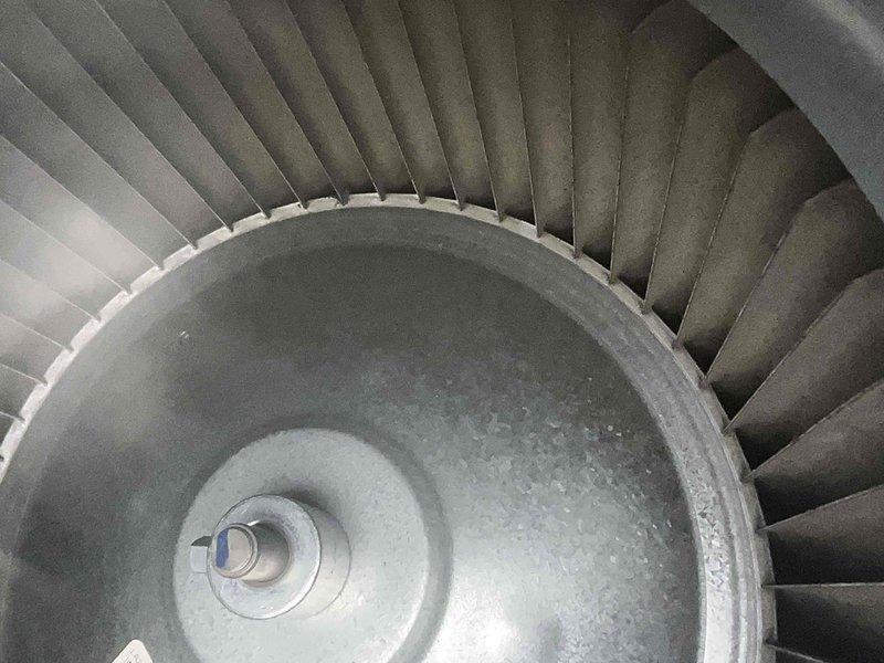 Performed scheduled heating maintenance on furnace. Inspected blower wheel and found normal condition with slight dust accumulation. Conducted combustion analysis with diagnostic tool showing O2 at 13.0%, CO at 285 ppm, and CO2 at 4.5%, all within acceptable parameters for safe system operation.