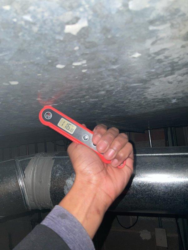 Performed routine maintenance on 3-year-old natural gas furnace under MVP Home Plan. Conducted combustion analysis with UEi C161 analyzer, measuring O2 at 12.53%, CO2 at 4.82%, and stack temperature at 87.7°F. Supply temperature reading of 716° was verified with digital probe at ductwork. All parameters within normal operating range for this 1-5 ton system.