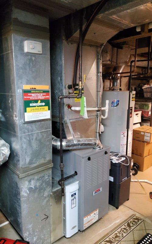Performed routine maintenance on two furnace units, including combustion analysis testing with readings of O2 at 7.2%, CO at 36P, CO2 at 7.8%, and exhaust temperature of 334.3°F. All systems were inspected, cleaned, and verified to be operating within manufacturer specifications.