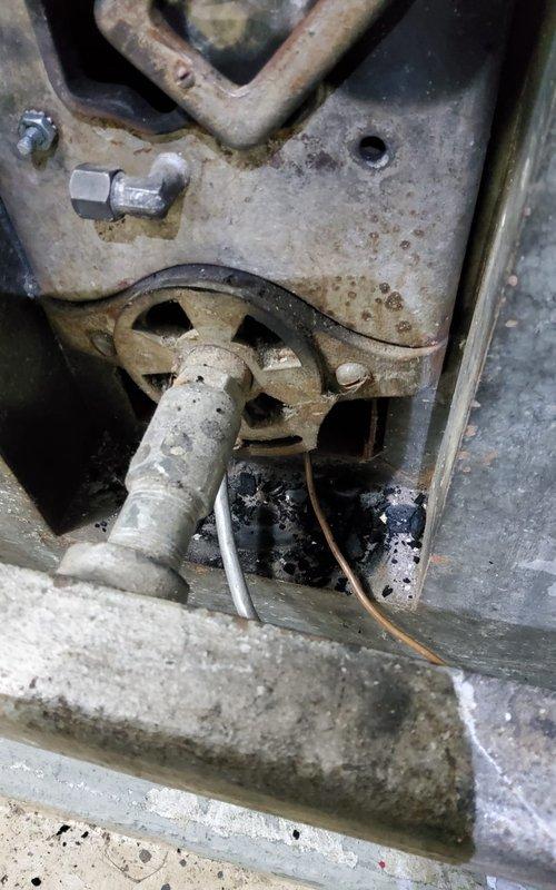 Replaced faulty thermocouple on aging furnace system that was preventing proper ignition and causing no-heat condition. Cleaned corroded connection points and verified proper flame sensing after installation. Unit is now operating normally with consistent heat production.