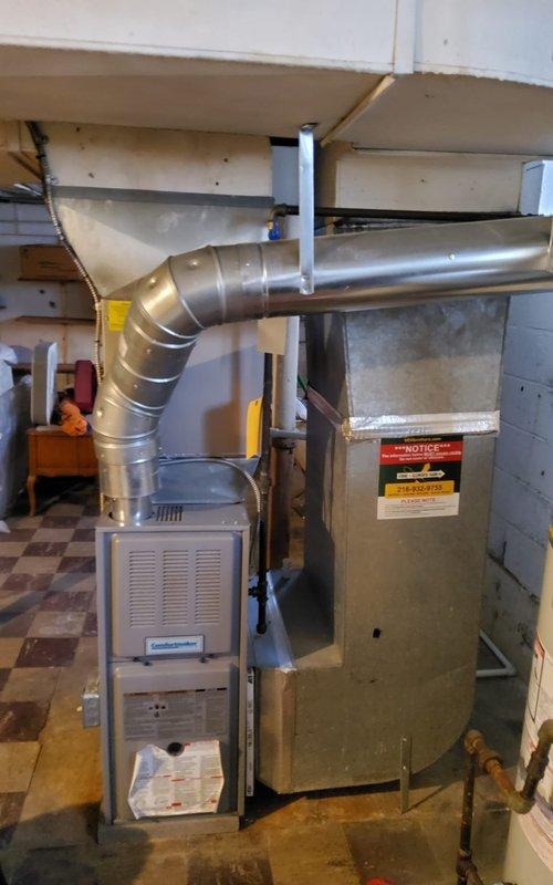 Performed routine maintenance on 4-year-old heating system. Inspected blower motor assembly and fan operation for proper functionality. Examined furnace and air handler connection points, confirming proper ductwork installation and system integrity. All components operating within normal parameters.