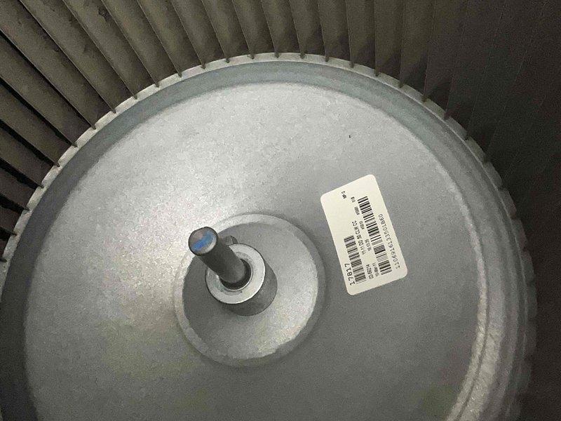 Completed scheduled maintenance on 14-year-old furnace. Inspected black steel pipe nipple connections and verified proper installation. Examined blower wheel assembly and electrical components, confirming system functionality for heating season.