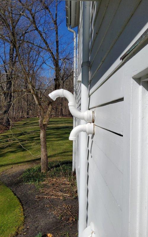 Successfully installed new 3" PVC exhaust and intake venting system on exterior wall, including proper elbow joints and connections to ensure proper ventilation. Completed all necessary exterior fittings with weather-resistant materials to maintain system integrity and efficiency.