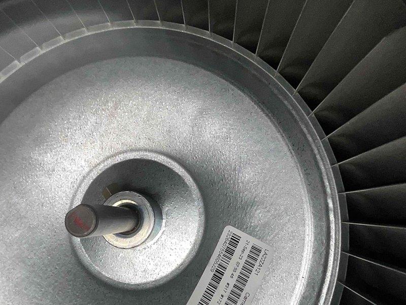 Performed routine furnace maintenance on natural gas system per scheduled tune-up. Inspected and verified proper operation of blower motor assembly with particular attention to the hub and blade integrity. Checked burner assembly for proper flame characteristics - observed consistent blue flames indicating complete combustion. Inspected humidifier as requested and ensured all components were functioning correctly. System is operating within normal parameters.