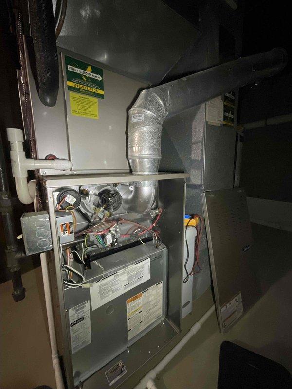 Performed comprehensive tune-up on existing furnace system. Conducted combustion analysis with C161 analyzer showing acceptable readings (O2: 8.3%, CO: 33P, CO2: 7.2%, stack temp: 304.3°F). Noted that MVP maintenance value plan will expire 3/31, customer declined early renewal.