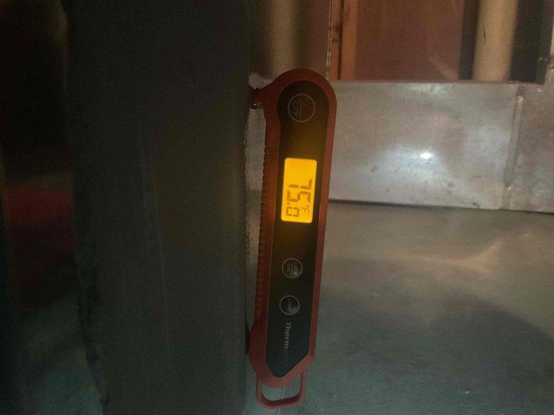 Performed scheduled furnace maintenance service. Conducted combustion analysis using Fieldpiece C161 analyzer, which indicated O2 at 12.4%, CO at 15ppm, CO2 at 4.9%, with stack temperature of 222.2°F. Temperature readings at ductwork measured 83.1°F, confirming system is operating within normal parameters.