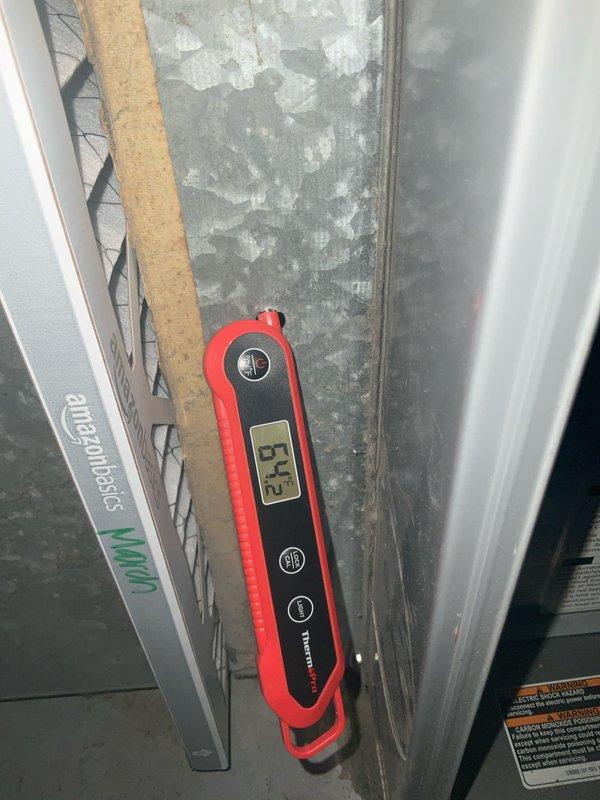 Performed scheduled maintenance on furnace system (Model MVP, 1-5 ton capacity). Conducted diagnostic testing with digital measurement tool showing 6.2 reading on ductwork. Inspected internal components including blower motor, wiring, and controls with panel removed; all components functioning within specifications.