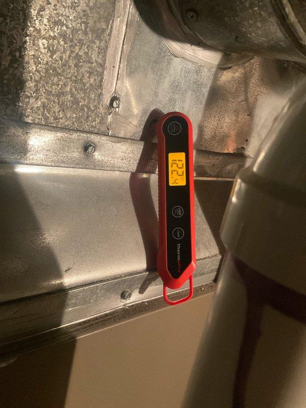 Performed comprehensive furnace tune-up on existing system per Home Plan membership. Conducted temperature measurements and verified proper airflow throughout system. Completed combustion analysis using UEi C161 analyzer, confirming optimal O2 (6.9%), CO (14P), and CO2 (8.0%) levels. System is operating correctly with no issues identified.