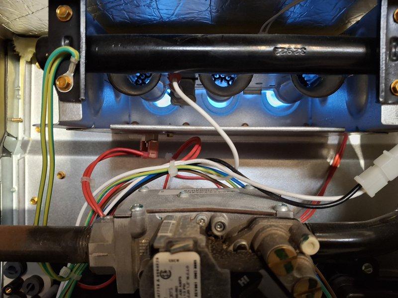 Completed scheduled heating tune-up and preventative maintenance on residential furnace system. Performed comprehensive inspection of blower assembly, verifying proper operation and cleanliness of squirrel cage fan with no debris accumulation or blade damage noted. Inspected gas burner assembly with blue flame burners, confirmed proper ignition sequence, and verified all electrical connections including control wiring and gas valve operation. All components found to be functioning within normal parameters with system cleared for continued operation through heating season.