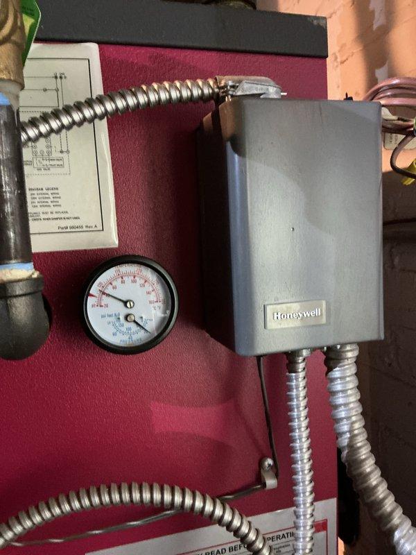 Completed comprehensive annual heating maintenance on two 9-year-old Crown boiler systems. Performed full tune-up procedures including inspection of all mechanical components, burner assembly, heat exchanger, circulator pumps, and control systems. Verified proper operation of Honeywell control unit, checked pressure gauge readings, and tested all safety controls and electrical connections. Cleaned and serviced both units, inspected copper piping and flexible conduit connections, and confirmed systems are operating at optimal efficiency for the heating season.