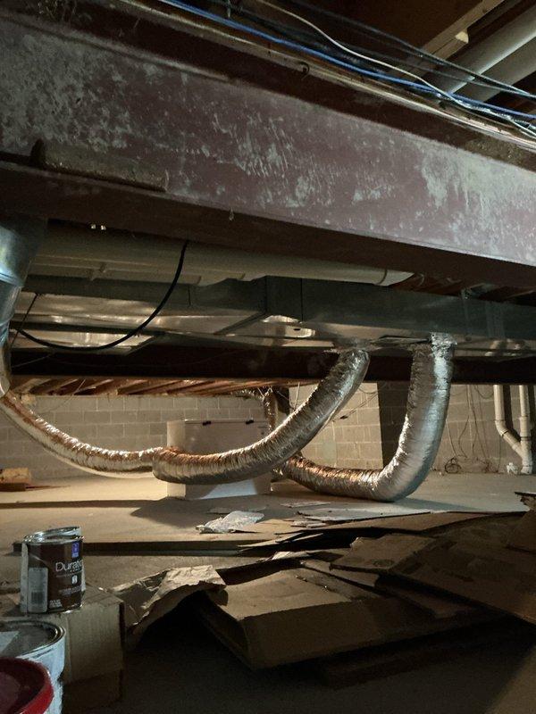 Conducted estimate for complete furnace replacement of 11-year-old Goodman unit in basement mechanical room. Upon inspection, discovered severe contamination from liquified rodent remains inside the furnace cabinet, rendering the existing equipment unsanitary and unsafe for continued operation. Documented existing HVAC system configuration including flexible ductwork, humidifier integration, and current electrical connections to provide accurate replacement specifications and ensure proper system sizing for the home.