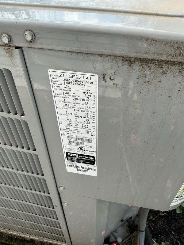 Performed routine preventative maintenance on an 11-year-old Carrier air conditioning system. Unit was inspected, cleaned, and tested to ensure optimal cooling performance for the upcoming season. All components were found to be operating within normal parameters, and the system is ready for continued service.