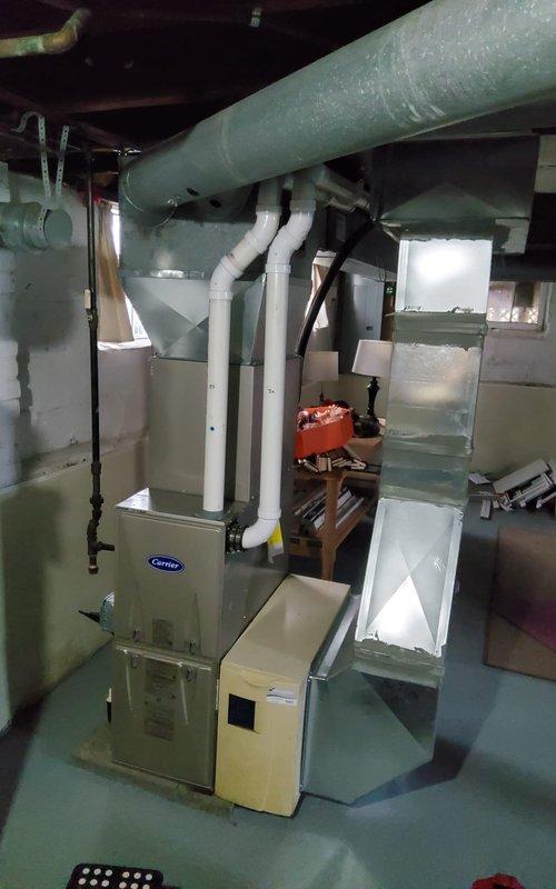 Performed preventive maintenance on a 3-year-old Carrier gas furnace system. Completed full system inspection, verified proper operation of all components, checked gas connections, tested safety controls, and inspected venting and condensate drainage systems. All equipment found to be operating within normal parameters with no repairs required at this time.