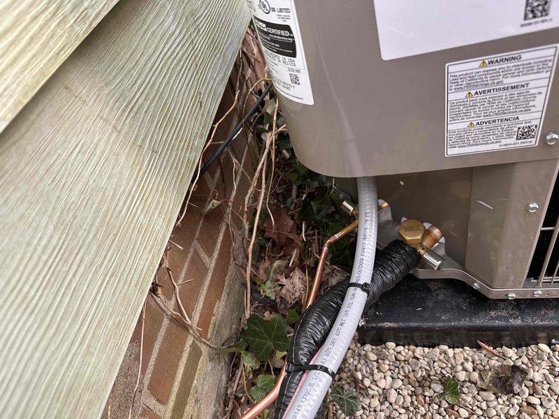 Completed full outdoor air conditioning unit and evaporator coil replacement at residential property. Removed existing failed equipment and installed new condensing unit with matching indoor coil while reusing existing refrigerant line set. Verified line set integrity, performed pressure test, and evacuated system to proper vacuum levels. Charged system to manufacturer specifications, tested all electrical connections, and confirmed proper operation of new equipment. System startup showed correct temperatures, pressures, and airflow. Unit positioned on existing pad with proper clearances maintained for service access and airflow.