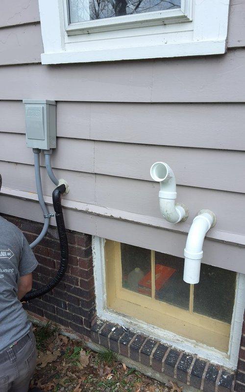 Completed full HVAC system installation including new furnace, evaporator coil, add-on heat pump, refrigerant line set, electrical service, and Ecobee thermostat. Installed outdoor heat pump unit on gravel pad with proper copper line set connections and disconnect box mounted on exterior wall. Ran new electrical conduit and wiring from main panel to outdoor unit, ensuring code-compliant installation with appropriate overcurrent protection. Installed PVC condensate drain lines with proper pitch and termination point on exterior. All refrigerant lines insulated and secured, system charged to manufacturer specifications, and Ecobee smart thermostat programmed for dual-fuel operation. System tested and verified operational in both heating and cooling modes with proper airflow and temperature differential across coil.