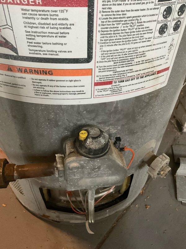 Responded to service call for tanked water heater with pilot light ignition failure. Upon inspection, diagnosed issue with gas control valve and pilot assembly preventing burner from lighting. Cleaned pilot orifice and thermocouple, tested gas flow to ensure proper pressure at burner assembly, and verified all safety controls were functioning correctly. Relit pilot light, confirmed main burner ignition sequence operated properly, and tested unit through complete heating cycle to verify restoration of hot water production.