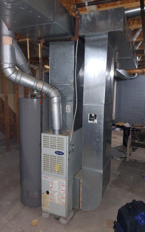 Responded to no heat call for 20-year-old Carrier furnace system. Upon arrival, performed diagnostic inspection of the unit and identified the cause of failure. Completed necessary repairs to restore heat to the residence, verified proper operation of all system components, and confirmed adequate airflow through the ductwork.