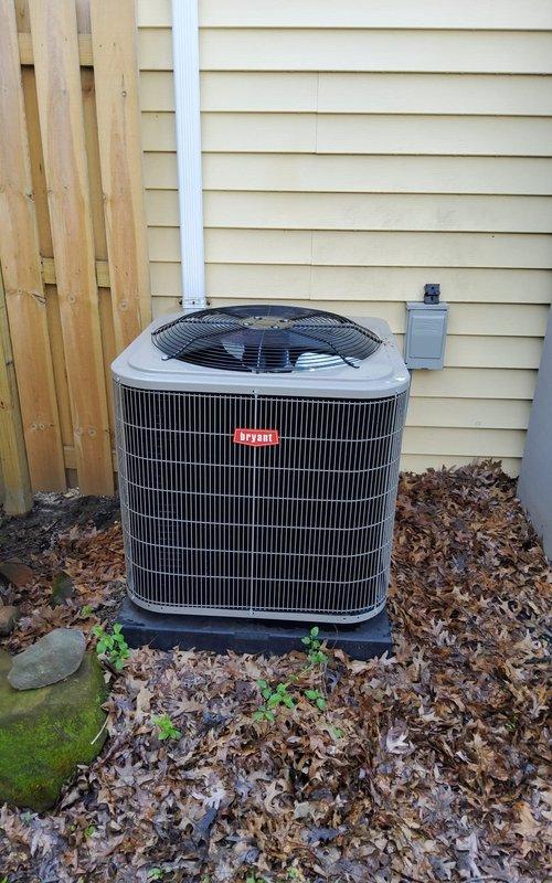 Performed seasonal system startup and operational check on Bryant air conditioning system with availability window of 8-12 following advance customer notification. Inspected outdoor condenser unit, verified proper fan operation, and assessed overall system condition. Evaluated indoor furnace and air handler equipment in basement, confirmed proper ductwork connections and venting configuration. System successfully started and running within normal parameters.