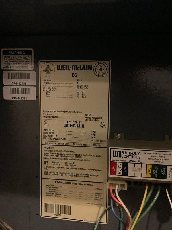 Completed preventive maintenance on two boiler systems including primary 8-12 boiler and secondary baby boiler unit. Performed comprehensive heating tune-up procedures on both systems, conducted combustion analysis testing with digital analyzer showing CO levels at 8.0%, CO2 at 7.8%, and flue temperature at 299.1°F. Inspected Weil-McLain EG series boiler components, verified proper operation of electronic controls, tested all safety switches and indicators, examined gas connections and copper piping, confirmed proper venting, and documented all system parameters within acceptable operating ranges.