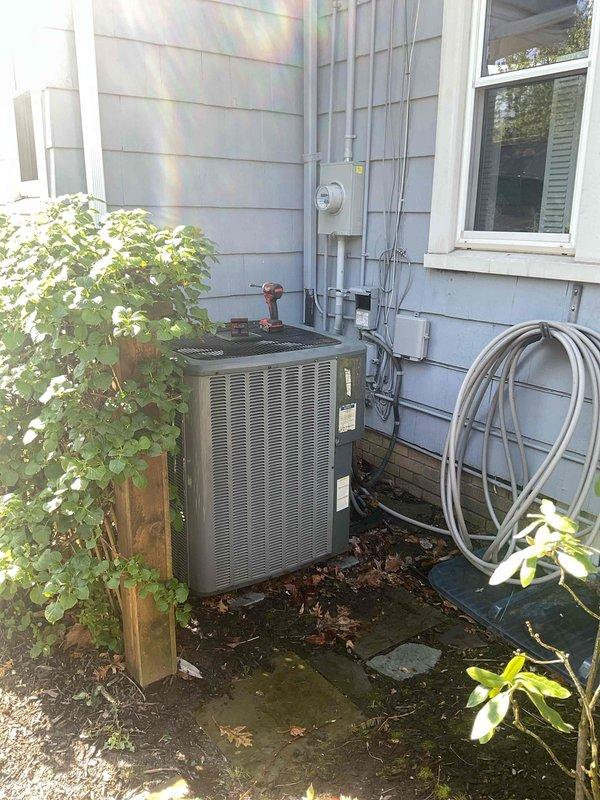 Completed comprehensive HVAC maintenance on exterior condensing unit and Unico System air handler located in attic space. Performed standard tune-up procedures including inspection of electrical connections, refrigerant levels, and operational testing of both cooling and heating systems. Advised customer that radiator system requires valve replacements, which fall outside scope of current HVAC equipment, and provided estimate for potential system replacement options as requested.