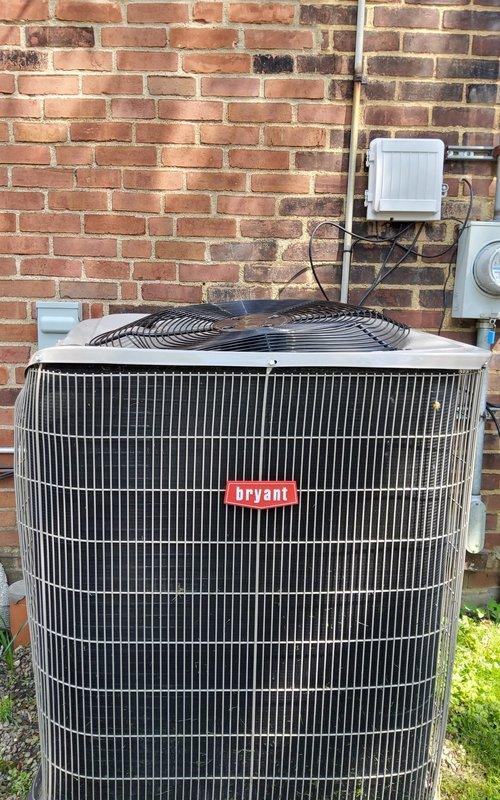 Completed comprehensive cooling tune-up and inspection on 5-year-old Bryant air conditioning system per scheduled maintenance agreement. Thoroughly assessed outdoor condenser unit for potential damage from ice cycling concerns reported by homeowner, finding no visible damage to cabinet, coil fins, fan blade, or grille assembly. Unit operating within normal parameters with all components functioning properly.