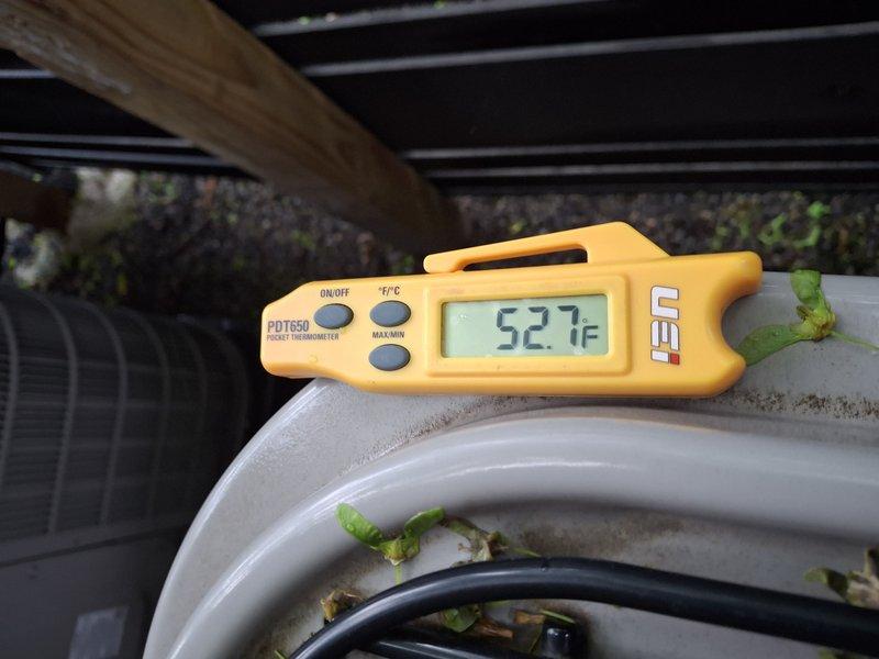 Completed annual cooling maintenance on 2-year-old Bryant air conditioning system. Performed comprehensive tune-up inspection including temperature diagnostics at condensate line, measuring supply temperatures at 52-53°F which indicates proper system operation and cooling efficiency. Verified all mechanical components, cleaned system as needed, and confirmed unit is operating within manufacturer specifications for optimal performance.