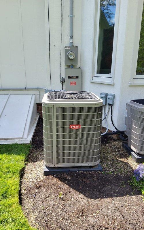 Completed preventative maintenance service on two Bryant air conditioning systems, both approximately 6 years old. Performed comprehensive multi-point inspection on both outdoor condenser units including electrical connections, refrigerant pressures, amperage draws, and overall system operation. All components found to be functioning within manufacturer specifications with no deficiencies noted at time of service.