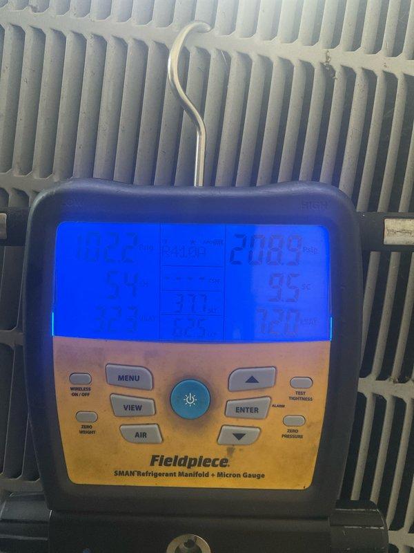 Completed comprehensive MVP maintenance on two air conditioning systems and two heating systems. Performed system diagnostics using digital manometer and Fieldpiece SMAN manifold gauge to verify refrigerant pressures, superheat, and subcooling on cooling equipment. Consulted with customer regarding humidifier operation and provided technical recommendations for optimal performance.