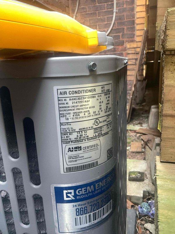 Completed scheduled cooling maintenance on two RunTru air conditioning systems. Performed comprehensive inspection of both outdoor condensing units, including visual assessment of components, electrical connections, and manufacturer specification verification. Units were found in operational condition with proper labeling and identification intact. Routine preventive maintenance procedures were executed according to manufacturer guidelines, and photographic documentation was captured for service records.