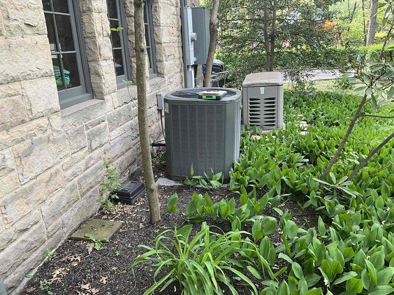 Performed comprehensive estimate for HVAC system replacement on residential property with 1990s-era furnace that remains operational. Evaluated existing indoor furnace unit located in basement and outdoor condensing units positioned at building exterior, documented current equipment condition and configuration, and provided homeowner with replacement options for aging but functional heating and cooling system.