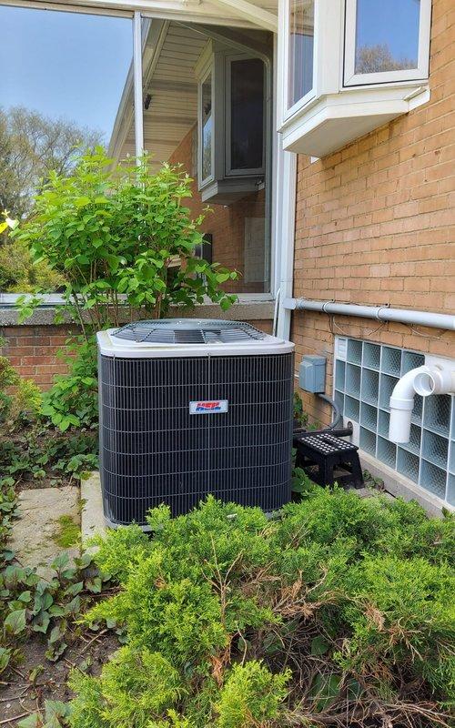 Completed routine spring maintenance and tune-up on a 9-year-old residential air conditioning system. Performed comprehensive inspection of outdoor condenser unit, verified proper operation of all components, checked refrigerant levels, cleaned coils, and tested electrical connections. Unit is functioning within normal parameters with no issues identified; system is well-maintained and ready for the cooling season.