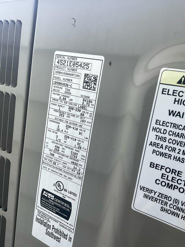 Performed comprehensive maintenance on 3-year-old air conditioning system including inspection of outdoor condensing unit and verification of system operation. Measured and recorded refrigerant pressures and temperatures using manifold gauge set, confirming R-410A charge levels with superheat at 70°F and subcooling at 46°F within manufacturer specifications. Replaced humidifier water panels as requested and completed all standard preventative maintenance procedures to ensure optimal system performance for upcoming home inspection.