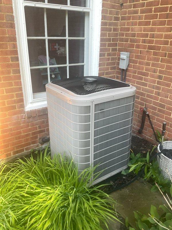 Completed comprehensive AC tune-up on residential split system including both indoor air handler and outdoor condensing unit. Performed full system inspection, verified proper operation of all components, checked refrigerant levels, cleaned condenser coils, inspected electrical connections, tested capacitors, and confirmed adequate airflow throughout the system. All equipment found operating within normal parameters with no deficiencies noted; system is in good working condition and ready for the cooling season.