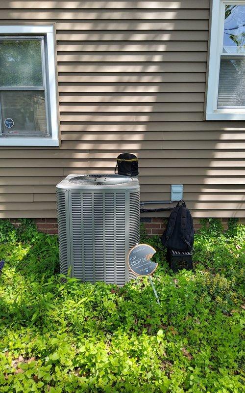 Completed routine cooling system maintenance on a 12-year-old Lennox residential air conditioning unit, model C33-36C-2-6. Performed comprehensive inspection of outdoor condenser unit, verified refrigerant lines and connections, documented equipment condition with photographs, and confirmed system operational status per manufacturer specifications.