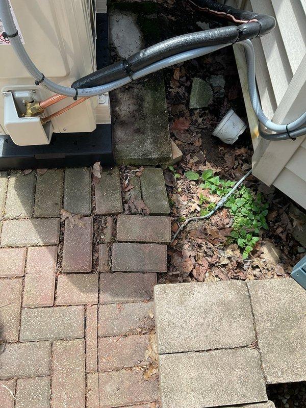 Conducted complimentary assessment of exterior gas line routing for outdoor grill installation. Evaluated existing utility infrastructure, accessible pathways through brick paver patio area, and determined optimal piping route from building-mounted gas supply to proposed grill location. Documented site conditions including HVAC equipment placement, existing refrigerant lines, and paver layout to develop installation estimate for new gas line extension and grill hookup.