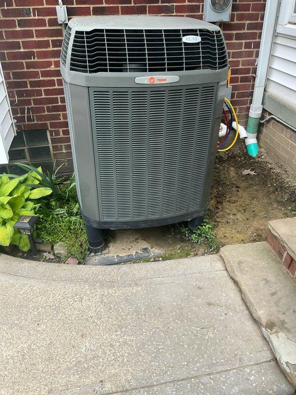 Completed comprehensive cooling system maintenance on a 9-year-old Trane air conditioning unit. Performed routine inspection of outdoor condenser unit, verified proper operation of blower wheel assembly, checked refrigerant line insulation integrity, and confirmed condensate drain functionality. All components found to be in normal operating condition with no issues identified during the preventive maintenance visit.