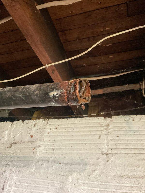Responded to a no heat call and discovered severely corroded metal piping in the mechanical system. Repaired the affected section of piping to restore proper system operation and prevent potential failure. Customer will be remitting payment by mail.