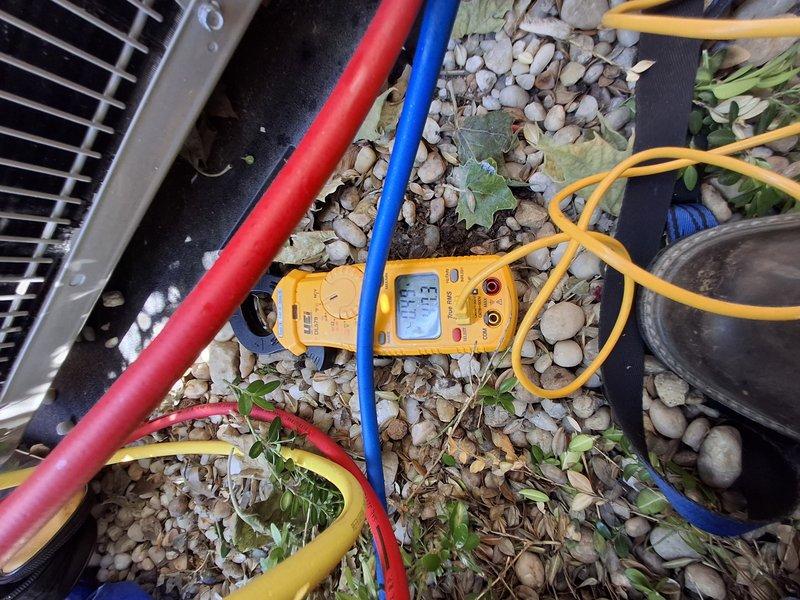 Performed system start-up and commissioning on newly installed air conditioning system. Connected manifold gauges to verify refrigerant pressures and system charge levels, confirming proper operation of both high and low side pressures. Measured electrical parameters with multimeter to ensure correct voltage supply and system performance, verifying all components functioning within manufacturer specifications.