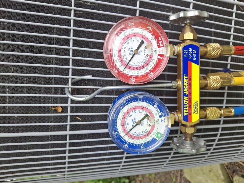 Completed seasonal air conditioning startup and spring maintenance tune-up on residential cooling system. Performed comprehensive system inspection, checked refrigerant pressures using manifold gauges, verified proper operation of condenser unit and air handler, and confirmed all components functioning within normal parameters. Seasonal furnace shutdown completed; fall/winter preventive maintenance for heating system to be scheduled at later date.