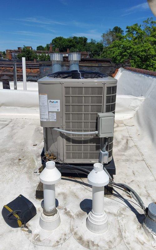 Performed seasonal air conditioning start-up on rooftop HVAC system, completing system inspection and operational testing between 12-4. Additionally installed thermostat spacer cover as requested to ensure proper thermostat function and appearance.