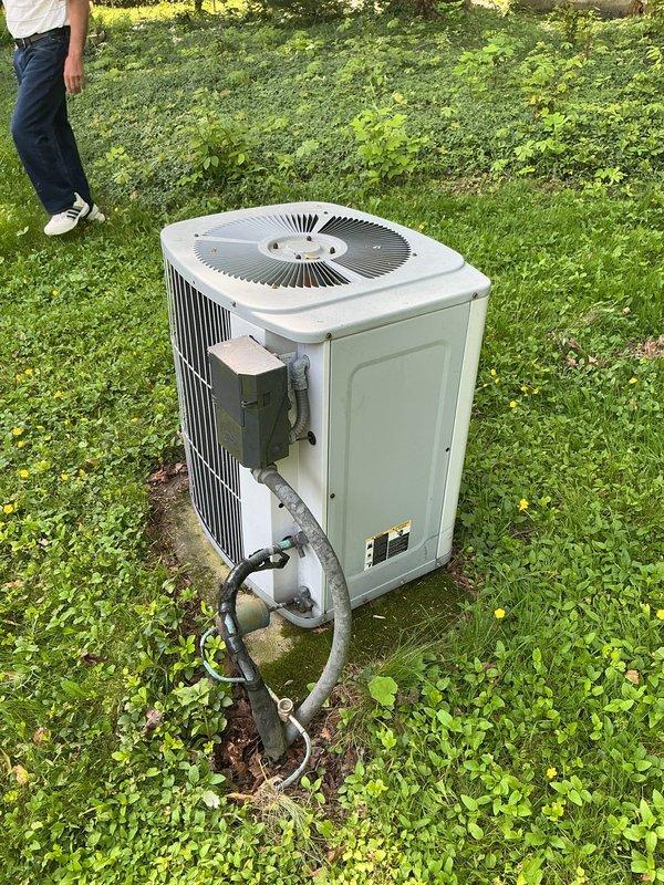 Completed comprehensive HVAC system replacement estimate for residential property in response to promotional inquiry. Assessed existing outdoor air conditioning condenser unit and indoor furnace system, documented current equipment conditions including refrigerant line routing, electrical connections, and ductwork configuration. Evaluated basement mechanical room layout with existing furnace, ductwork, and associated plumbing components to provide accurate replacement specifications and installation requirements for complete heating and cooling system upgrade.