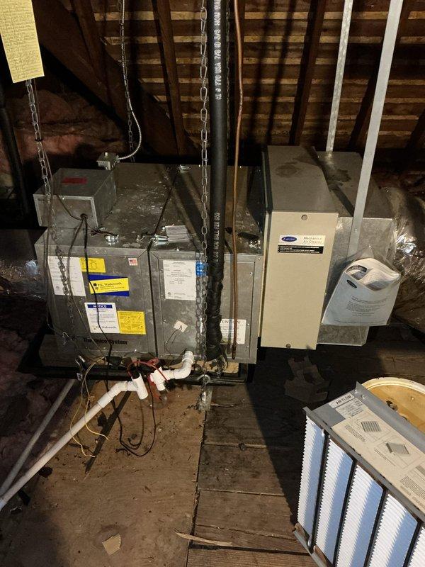 Completed on-site estimate for mini split installation to serve bedroom. Assessed attic space for equipment placement and evaluated existing HVAC infrastructure including air handler, electrical panels, and ductwork configuration. Documented installation site conditions and provided customer with system sizing recommendations and installation proposal for ductless mini split solution.