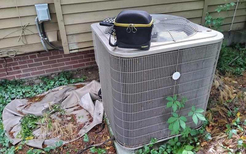 Completed annual air conditioning maintenance on a 9-year-old residential cooling system as part of MVP membership program. Performed comprehensive inspection of outdoor condenser unit, including cleaning of coils, verification of refrigerant levels, electrical connections check, and assessment of overall system operation. Unit was found in satisfactory working condition with no immediate repairs required.